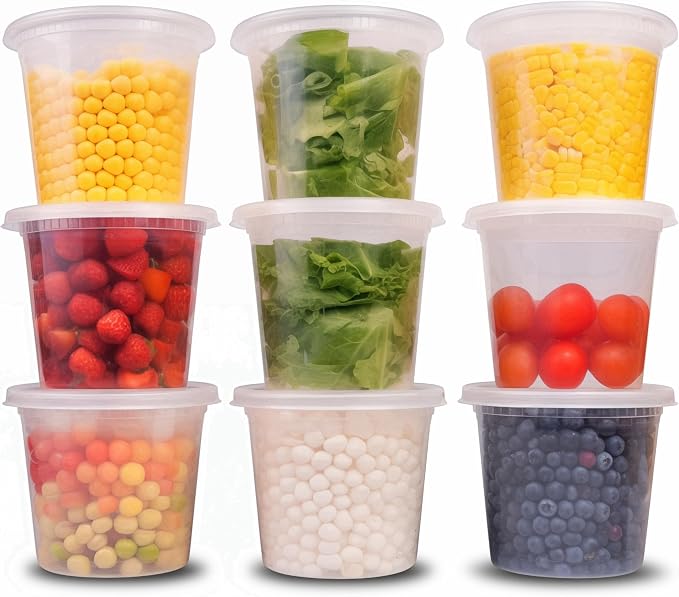 TashiBox 24 oz-30 Sets Plastic Deli Disposable Food Storage Containers - Image 3