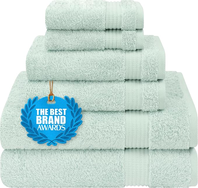 Cotton Paradise 6 Piece Towel Set, 100% Cotton Soft Absorbent Turkish Towels by UNITEDHOMETEXTILE