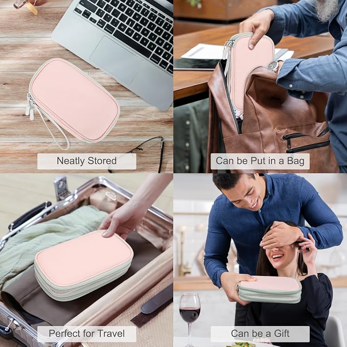 FYY Electronic Organizer, Travel Tech Pouch Bag, Cable Organizer Light Pink | - Image 7