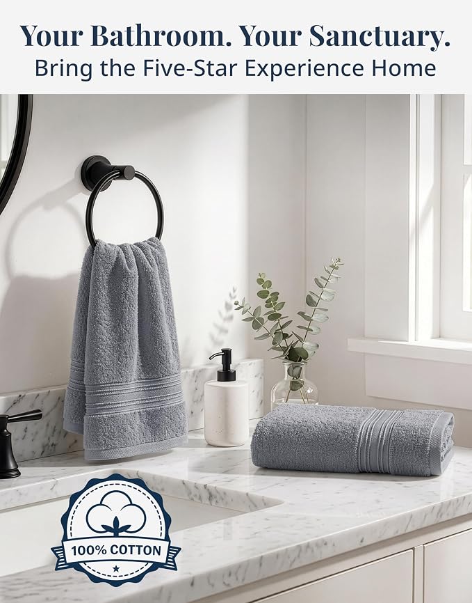 LANE LINEN Bath Hand Towels 100% Cotton 6 Pack 16x28 - Image 6