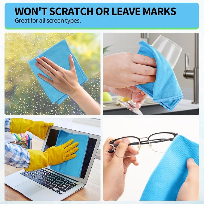 Microfiber Glass Cleaning Cloth, 12 Pack Window Glass Cleaning Rags, Reusable - Image 7