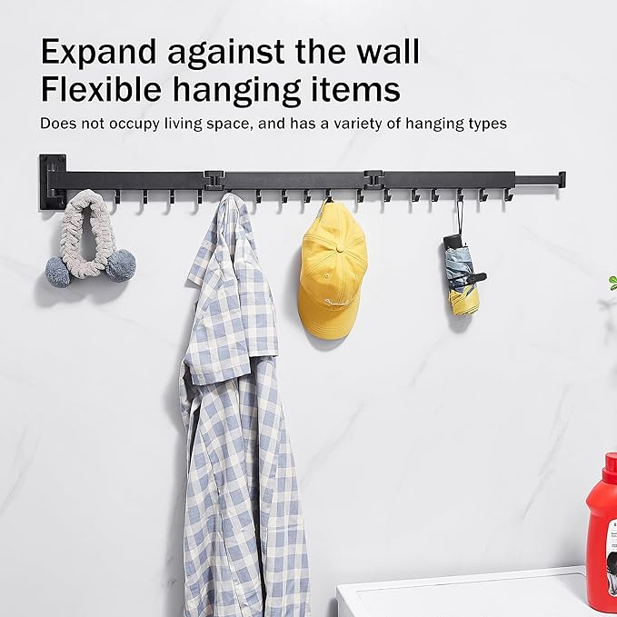 ZdwCyl Clothes Drying Rack Wall Mounted, Laundry Rack Wall Wount, Drying Rack - Image 4