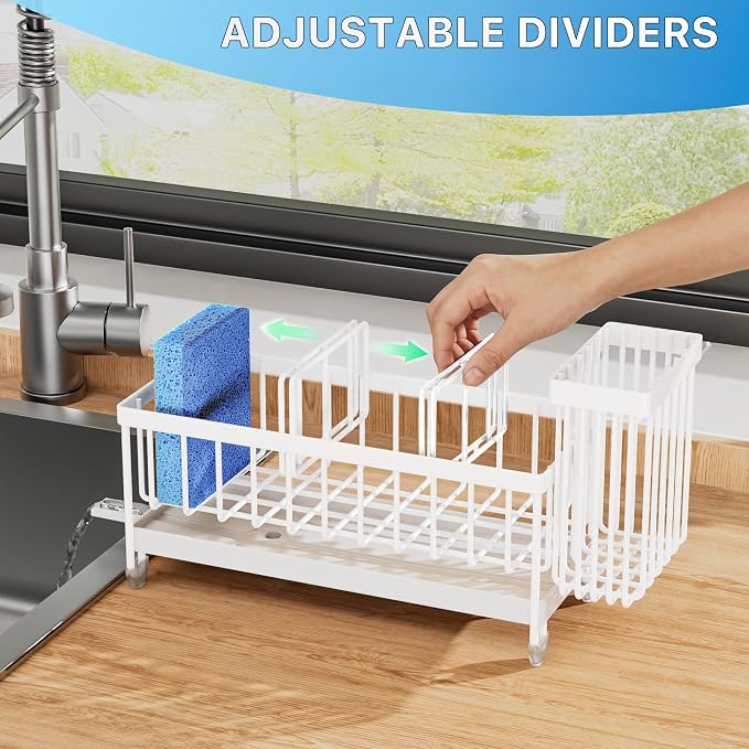 Cisily Sponge Holder for Kitchen Sink, Sink Caddy Organizer - Image 5