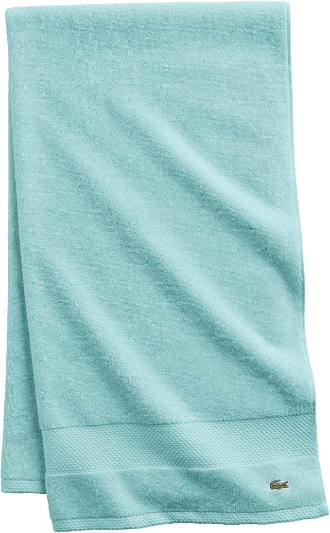 Lacoste Heritage 100% Supima Cotton Bath Towel 30" x 54", Mint | Highly by Unknown