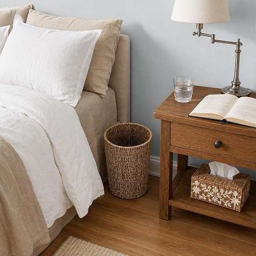Coeusy Wicker Trash Can, Seagrass Waste Basket - Image 4