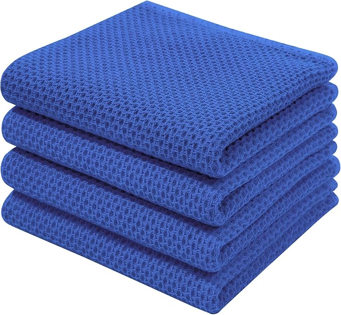 Homaxy 100% Cotton Waffle Weave Kitchen Dish Towels 4-Pack, Ultra Soft by Homaxy