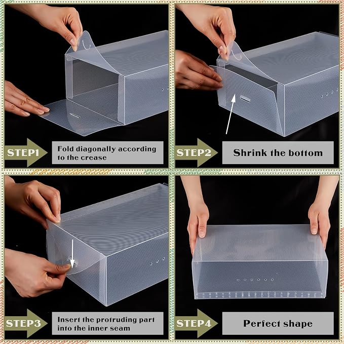 Sintuff 20 Pcs Clear Shoe Boxes Plastic Stackable Clear Shoe Storage Boxes - Image 6