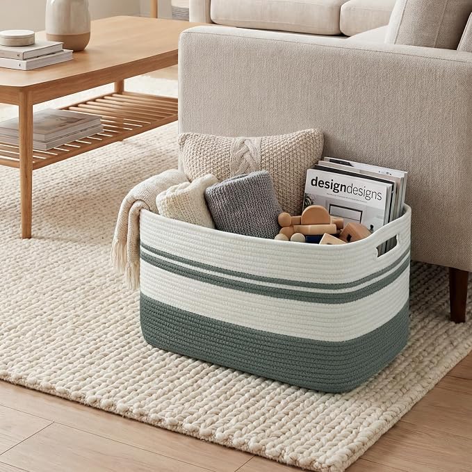 75L Large Blanket Basket, Laundry Hamper - Image 8