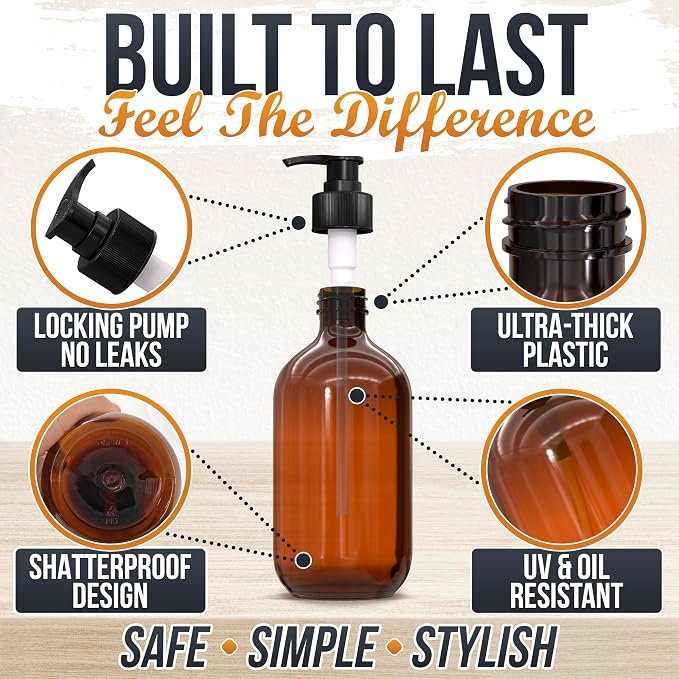 Plastic Amber Soap Dispenser - Image 3