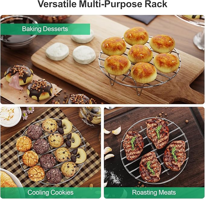 GSlife Trivet for Instant Pot Steamer Rack - Stainless Steel Accessories, 7.7 Inch Steam Rack Fits 6, 8 Qt Pressure Cooker, Cooking Cooling Steaming Baking Stand, 1 Pack