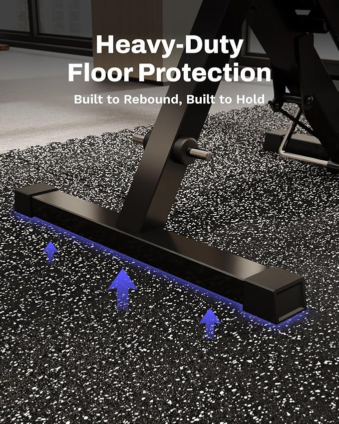 AIRHOP 0.79in Thick 72 Sq Ft Exercise Equipment Mats, 18 Tiles Upgraded Rubber Top with High Density EVA Foam, Large Interlocking Puzzle Gym Flooring for Home Gym, Heavy Weight Workout,Black & White