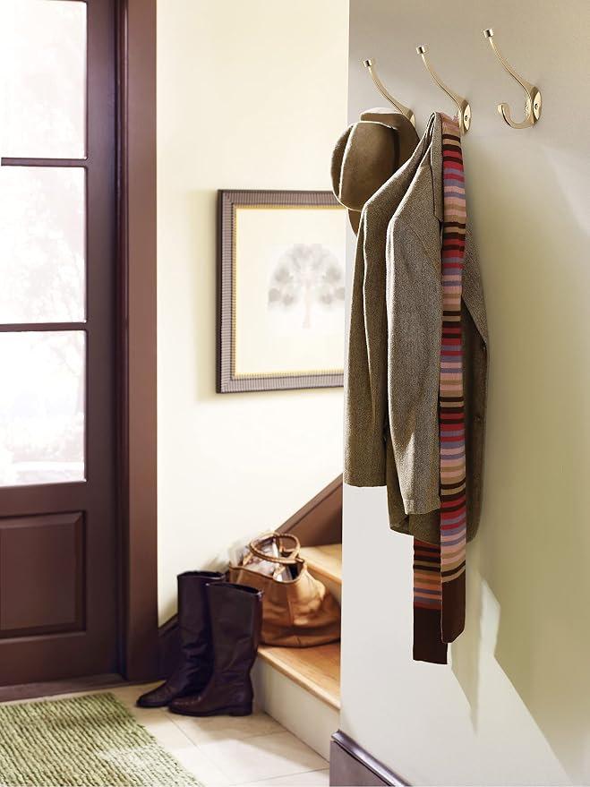 Amerock Adare Double Prong Champagne Bronze Wall-Mounted Hook | Decorative wall - Image 3