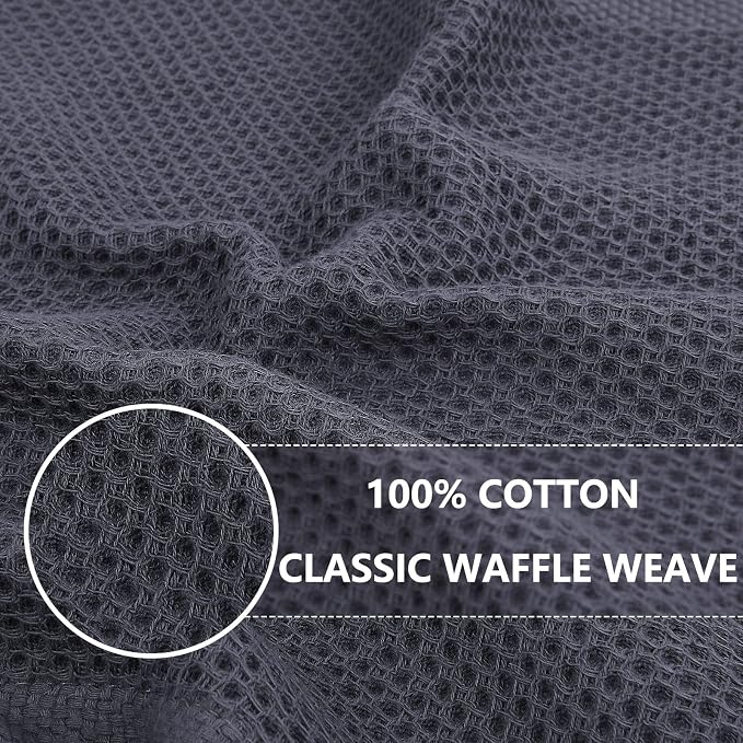 Homaxy 100% Cotton Waffle Weave Kitchen Dish Cloths 18-Pack, Mixed Color | 12 x - Image 2