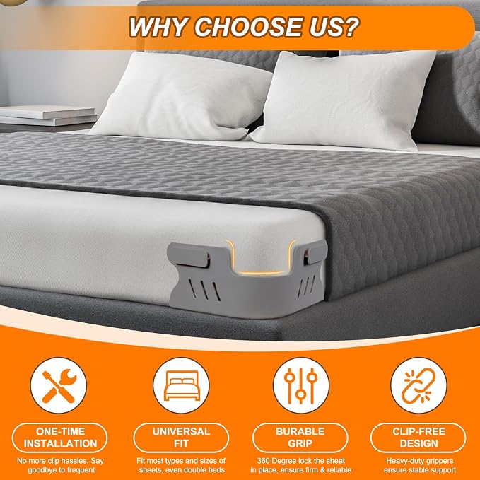 Bed Sheet Holders for Corners, Heavy Duty Fitted Sheet Holder - Image 8