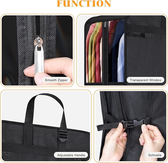 Univivi Garment Bag for Moving, Heavy Duty Suit Bag, 60 Inch, Non-woven Fabric - Image 3