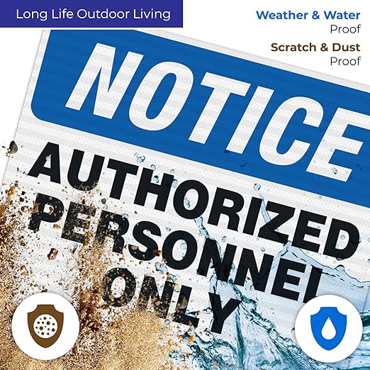 Authorized Personnel Only Sign, 24x30 Inches, 3M EGP Reflective .080 Aluminum, Fade Resistant, Indoor/Outdoor Use, Made in USA
