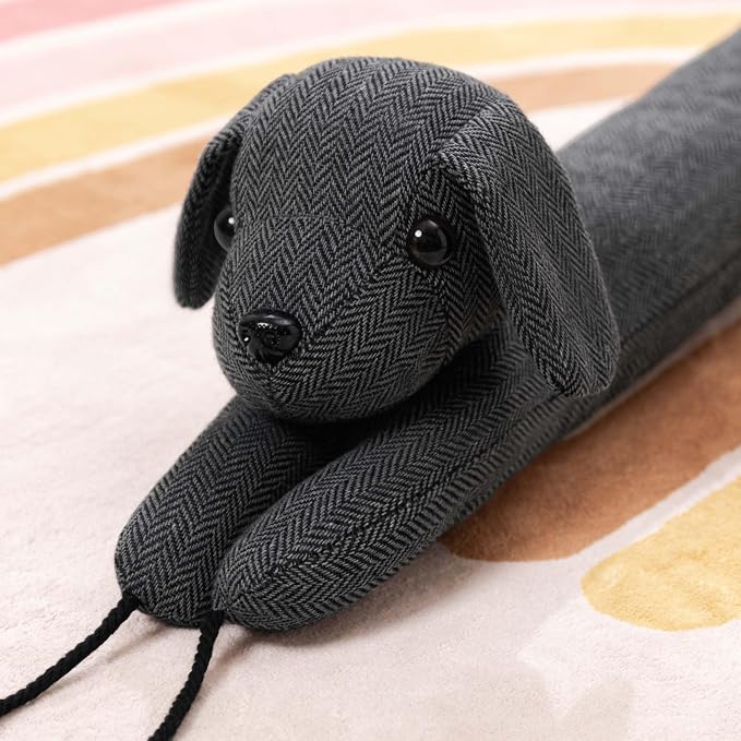 habibee Door Draft Stopper, Weighted Noise Blocker 32 in Grey Dog | Robust - Image 4