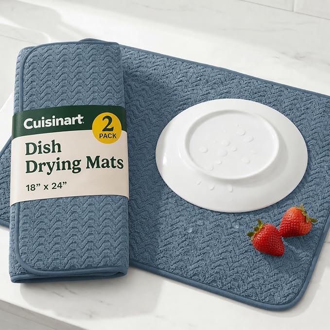 Cuisinart Dish Drying Mat for Kitchen Counter, quick-dry microfiber, machine by BestBrands
