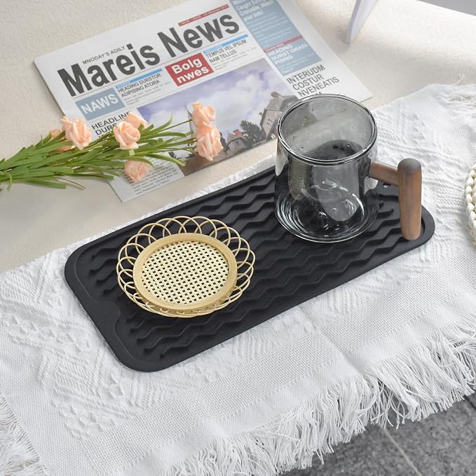 Silicone Dish Drying Mat, Non-Slip Easy Clean Sink Mat, Large Heat-resistant - Image 5