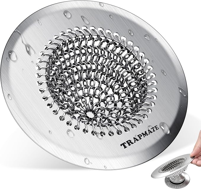 TRAPMATE Shower Drain Hair Catcher, 4.4" Anti-Clogging Bathtub Drain Cover | by TRAPMATE
