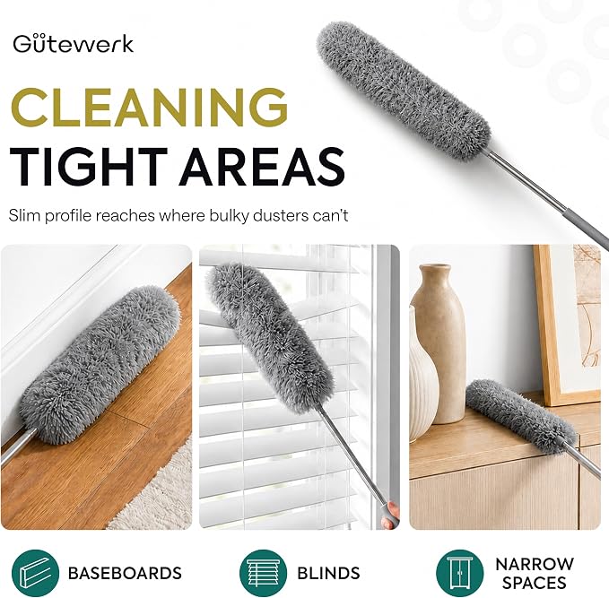 GÜTEWERK Extendable Microfiber Duster, 100 Inch - Image 4
