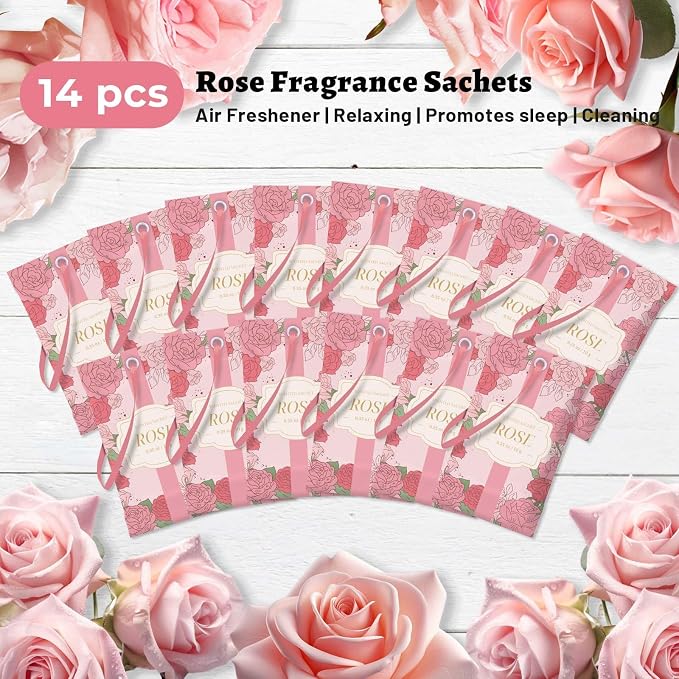 STRN Scented Sachets for Drawer and Closet, Rose Scent 14 Pack for Home - Image 7