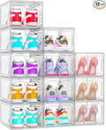 ARSTPEOE 12-Pack Shoe Storage Boxes Clear Magnetic Stackable by ARSTPEOENeatChic