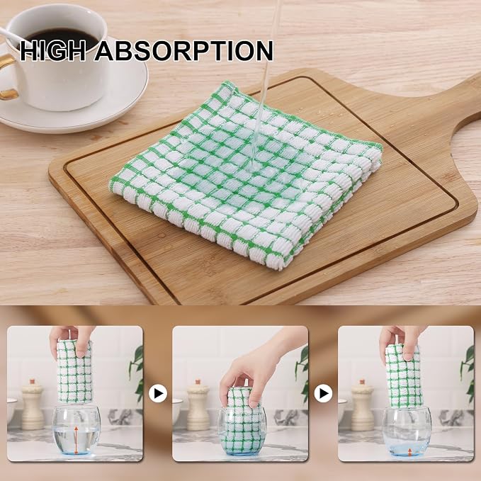 Kitinjoy Cotton 8 Pack Terry Kitchen Dish Cloths - Image 3
