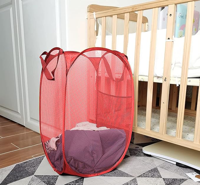 Larpur Popup Mesh Laundry Basket, Collapsible and Portable Clothes Washing - Image 3