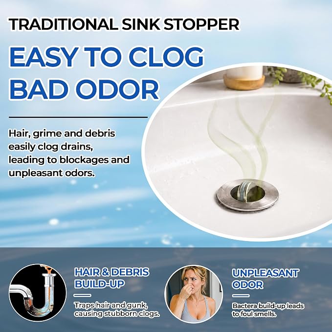 Sink Stopper Hair Catcher, Pop-up Sink Drain Strainer - Image 3