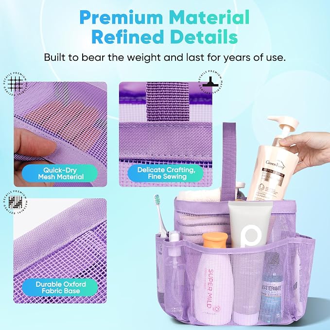 EUDELE 2 Pack Mesh Shower Caddy Portable - Image 5