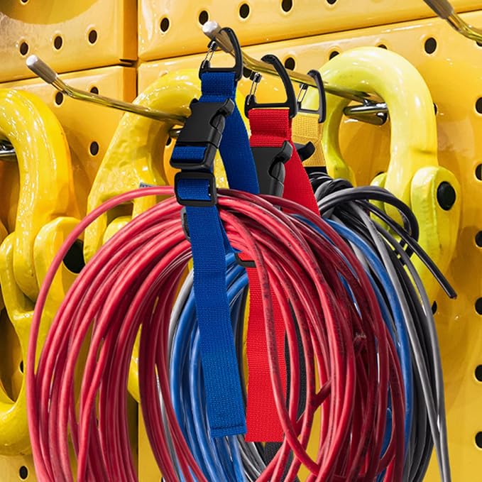 6 Pack Adjustable Extension Cord Holder Straps, Heavy Duty Triangle Clips - Image 5