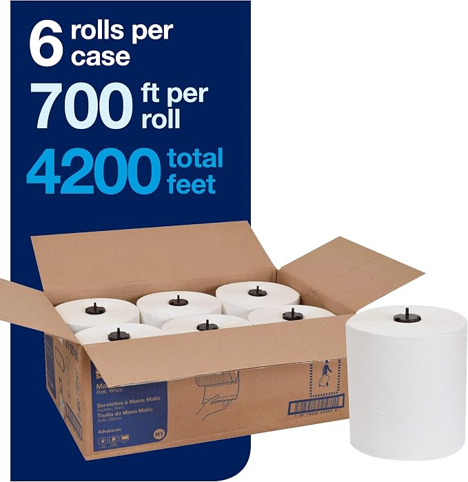 Tork Matic Paper Hand Towel Roll White H1 and Tork Mini Jumbo Toilet Paper Roll - Image 3