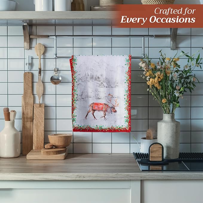 Maison d' Hermine Kitchen Towels Set of 3 Reusable 100% Cotton 27.50" x 20" - Image 5