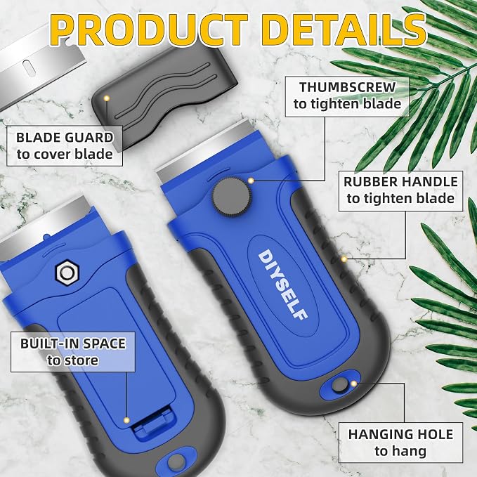DIYSELF Razor Scraper with 15 Extra Razor Blades, Stove Top Cleaner Tool | - Image 6