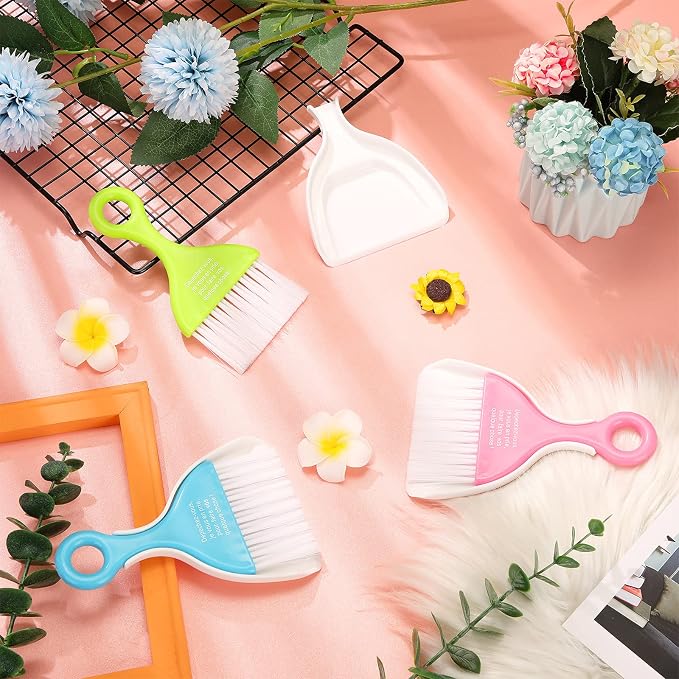 Chengu 3 Pcs Mini Dustpan Brush Set Small Broom - Image 3