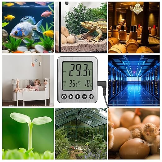 Refrigerator Thermometer Freezer Alarm Digital Freezer Thermometer Fridge Thermometer with Extra Sensor high and Low Temperature Alarm 2pcs White zz10
