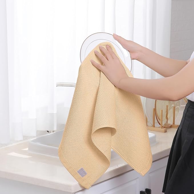 Homaxy 100% Cotton Waffle Weave Kitchen Dish Towels 6-Pack, Apricot | 13 x 28 - Image 4