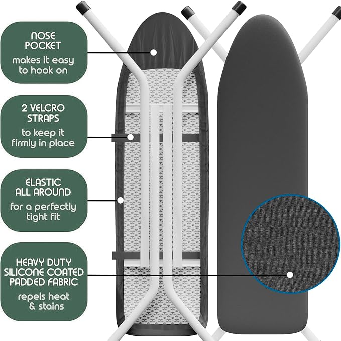 Hearth & Harbor Ironing Board Cover and Pad 15x54 Full Size, Thick Heavy Duty - Image 4