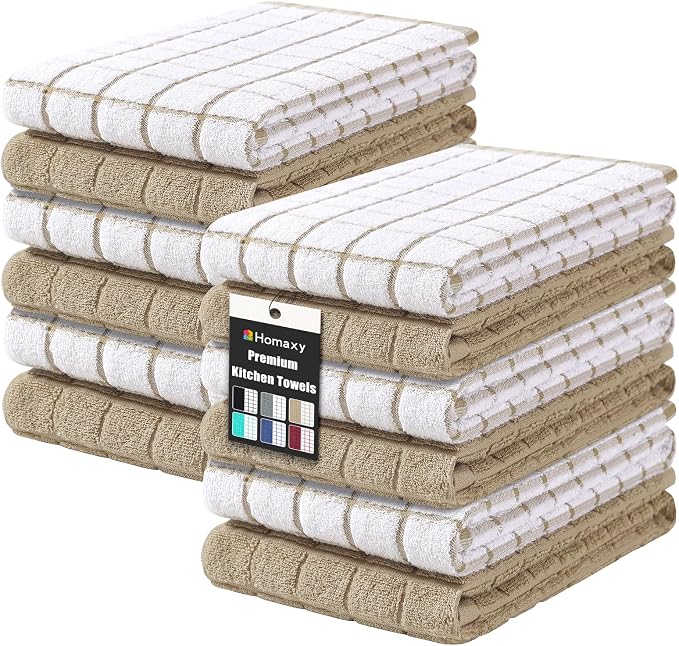 Homaxy Large Premium Cotton Kitchen Towels 16"x 28", 12 Pack by Homaxy