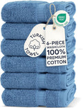 Chakir Turkish Linens 100% Cotton 6-Pack Washcloths 13x13, Wedgewood | Premium by ChakirTurkishLinens