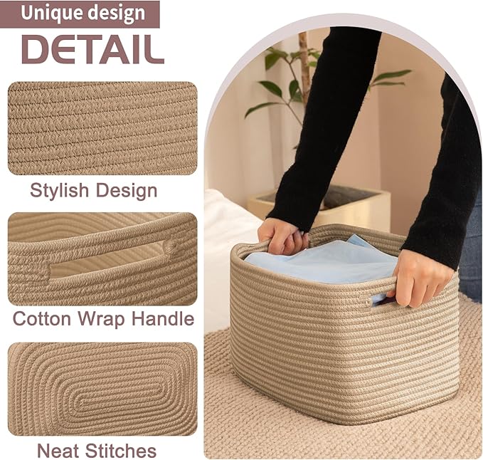 OIAHOMY 4 Pack Storage Baskets for Organizing 15L Cube Storage Bins Yellow - Image 3