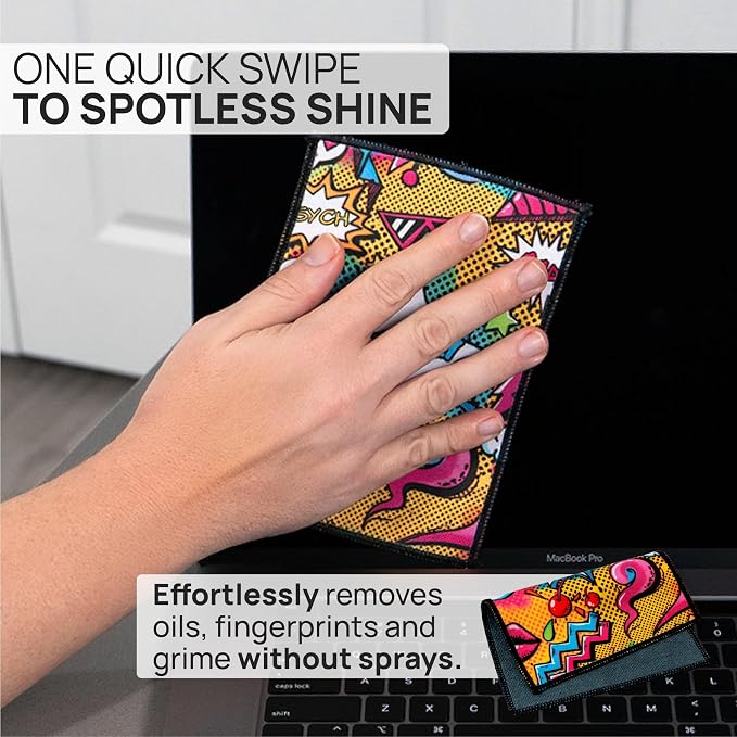 Microfiber Wholesale Quick Cloth Glasses Cleaning Cloths – 5x7 Popart | 2 Pack - Image 2