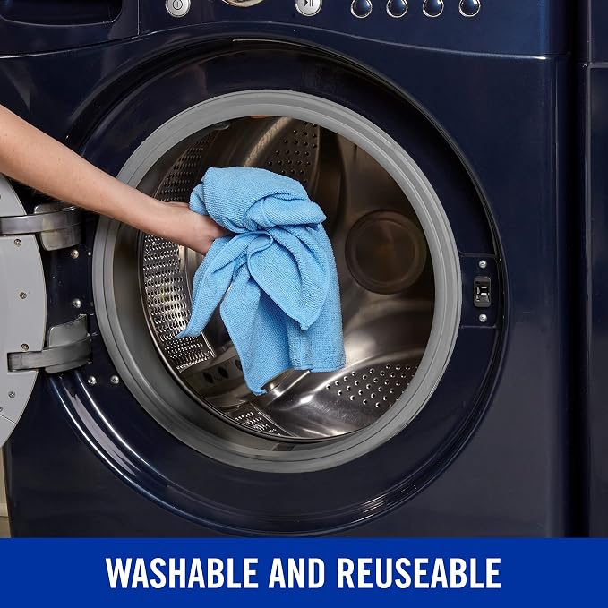 Quickie Microfiber Cleaning Cloth 14 x 14 Inches Blue Pack of 288 Washable and - Image 6
