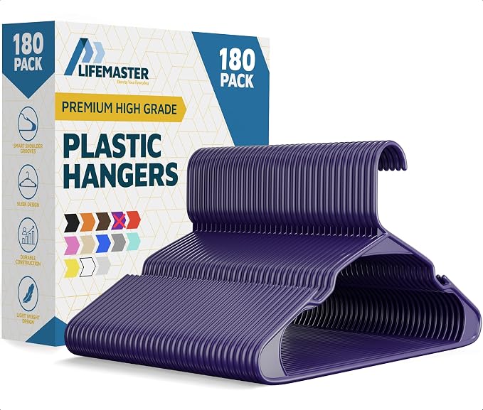Plastic Clothes Hangers – Heavy Duty Hanger Set, by LIFEMASTER