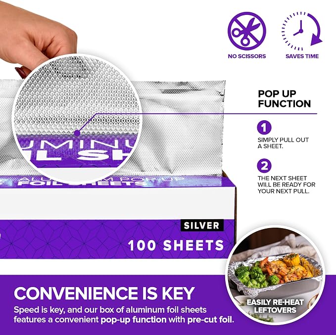 Pre-cut Deli Aluminum Foil Sheets, Disposable Foil Sheets - Image 4