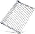 Tomorotec 21" x 15.5" Roll Up Dish Drying Rack Over Sink Drying Rack Sink Cover Kitchen Sink Accessories Gadget Multipurpose Organizer Foldable Stainless Steel Drainer