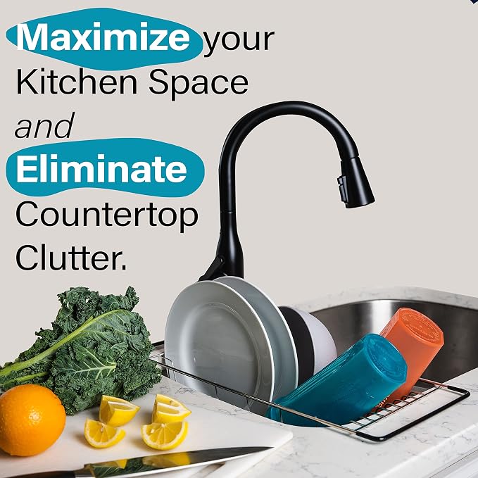 Better Houseware Over The Sink Dish Drying Rack, Space-Saving Stainless Steel - Image 2