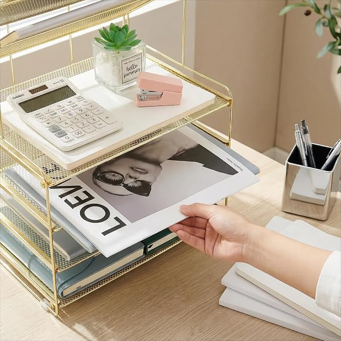 OPNICE Desk Organizer, 6-Tier Paper Organizer Letter Tray, Office Desk - Image 4