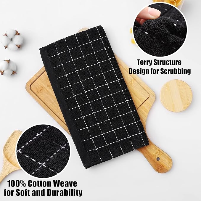 Homaxy 100% Cotton Terry Kitchen Dish Cloths, 12 Pack - Image 2